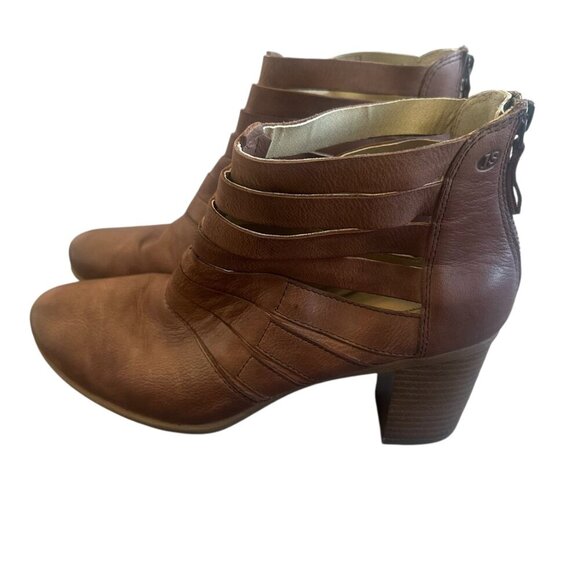 Josef Seibel Bonnie Ankle Booties Cage Cutout Brown Heel Leather Size 39 Women's - Picture 7 of 15